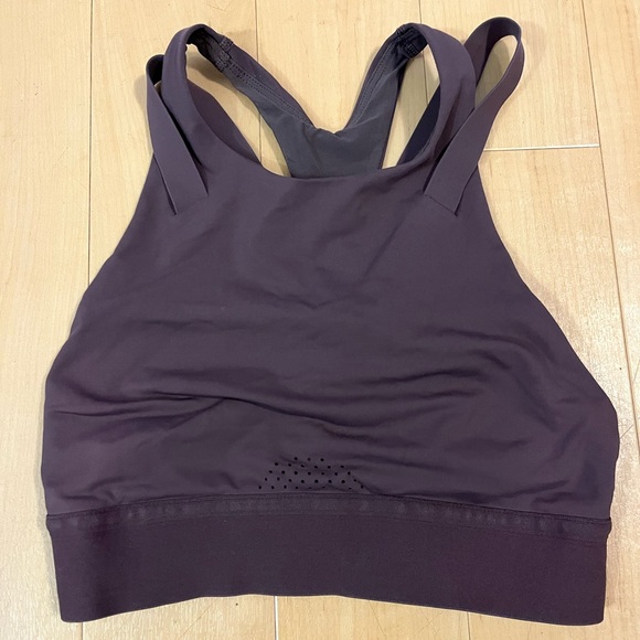 lululemon athletica Other - Lululemon Soulcycle To the Beat Bra Long Line High Neck Size 4 Purple Taupe